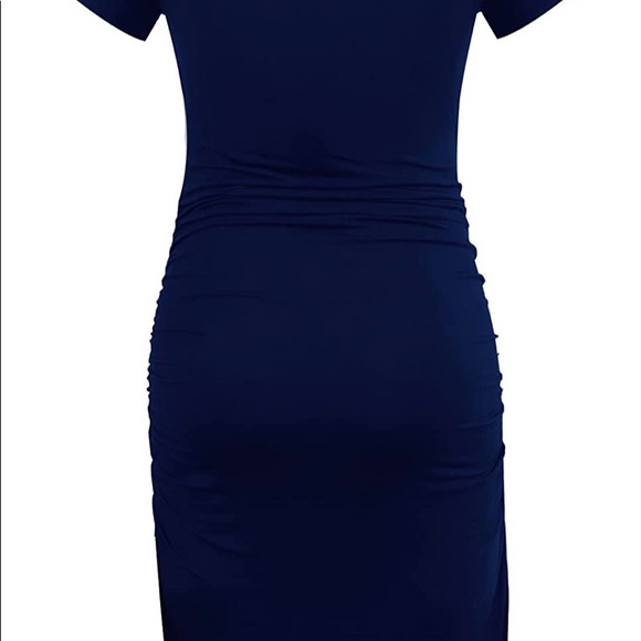 Women's Maternity Dress Side Ruched Pregnancy Clothes (BRAND NEW WITH TAG) - Picture 2 of 4